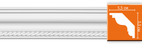 Плинтус потолочный с рисунком A016F гибкий